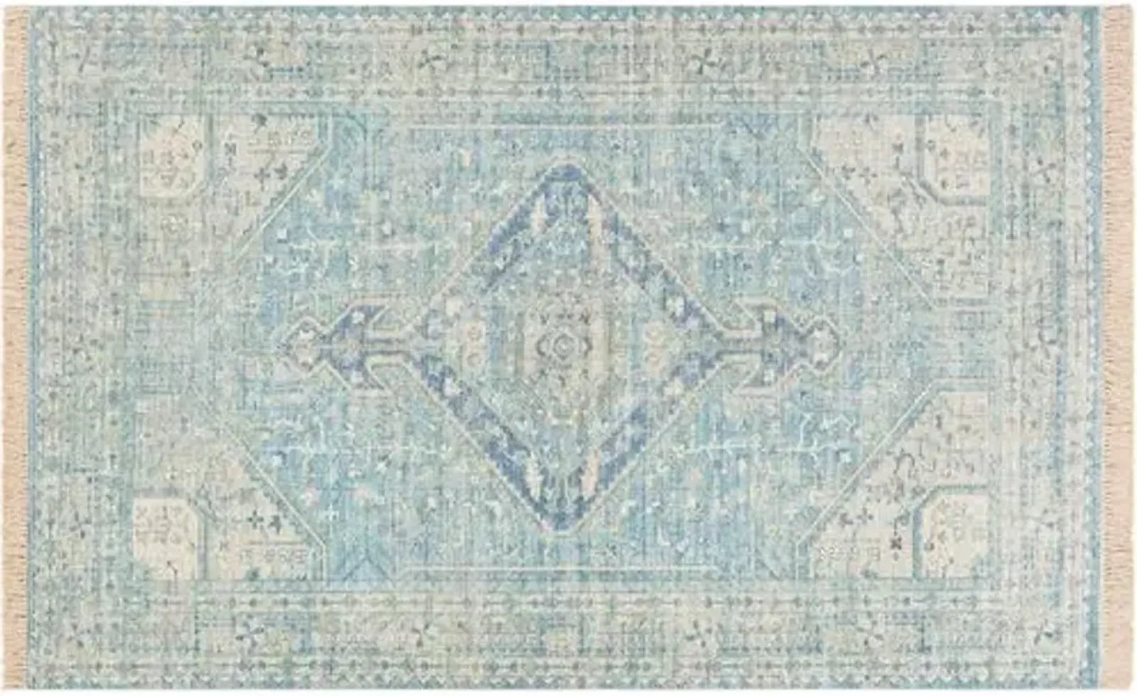 Lisa Handwoven Rug - Sky Blue/Sage - Blue