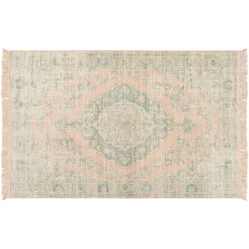 Lisa Handwoven Rug - Sage/Camel - Green - Green