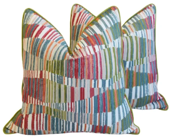 Contemporary Wave Geometric Pillows - Pr