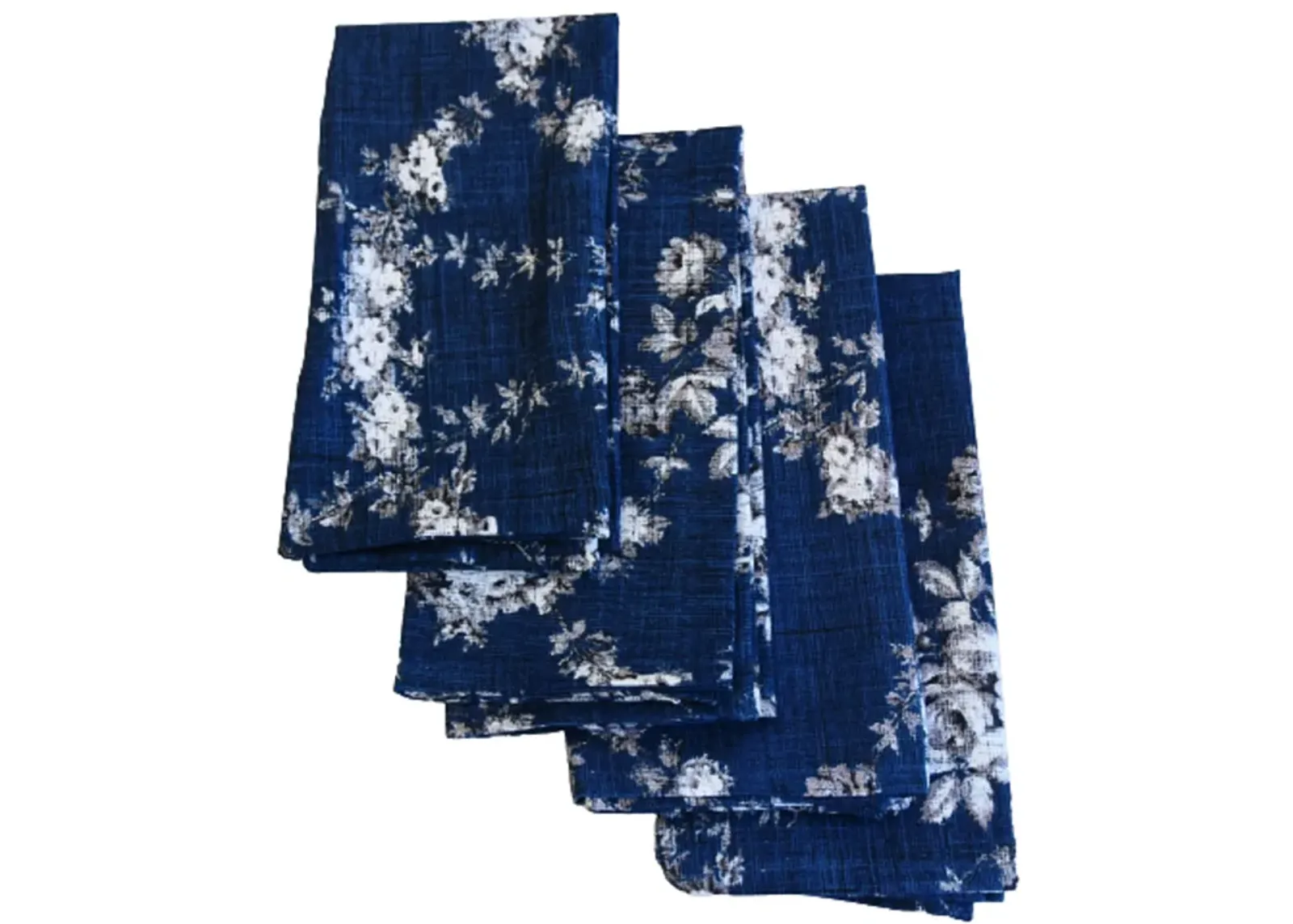 French Country Floral Toile Napkins - Set of 4 - Blue