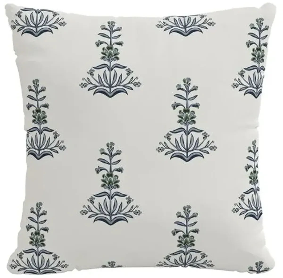 Kiko Block Pillow - Slate Blue/White