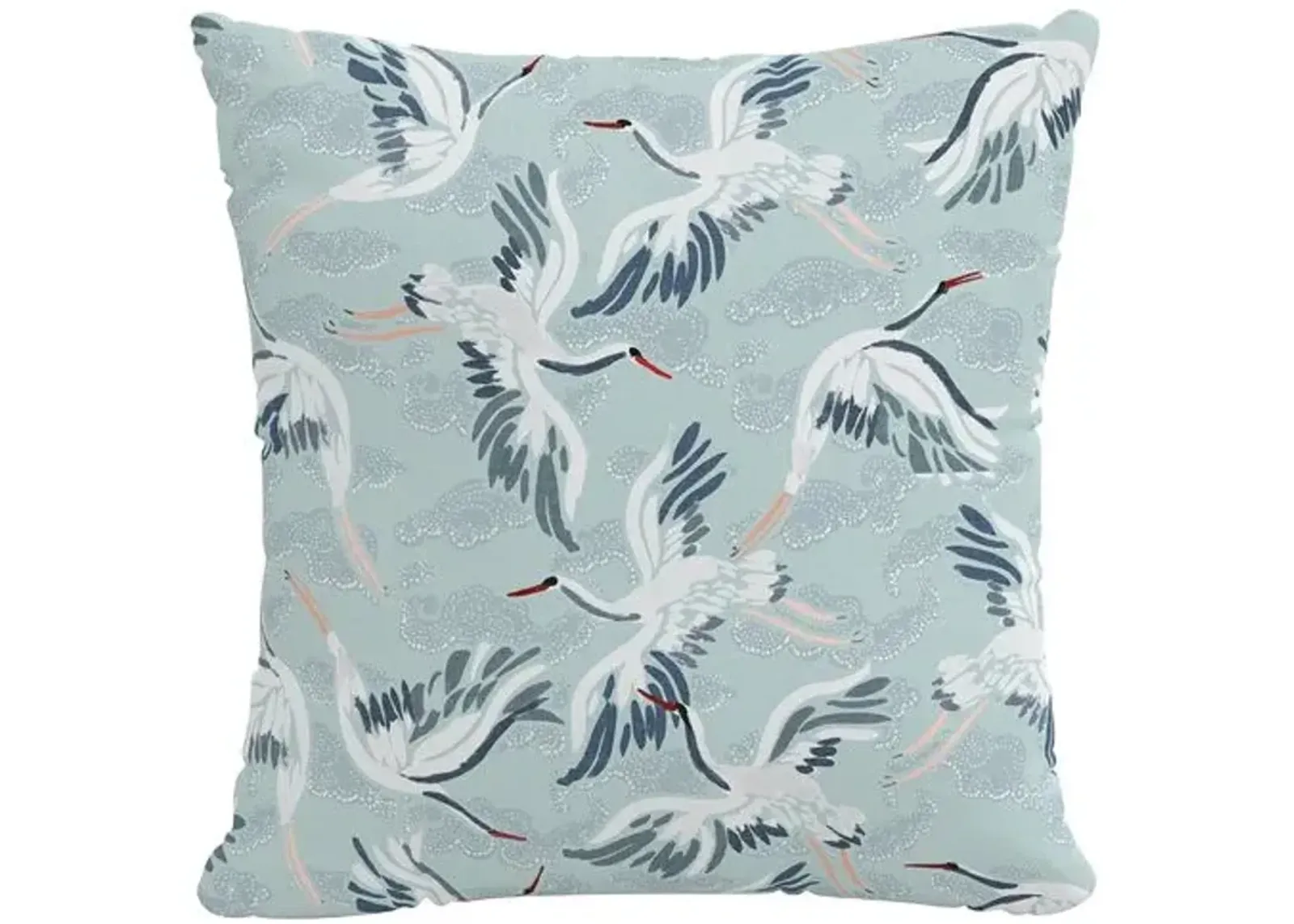 Cranes Pillow - Seafoam