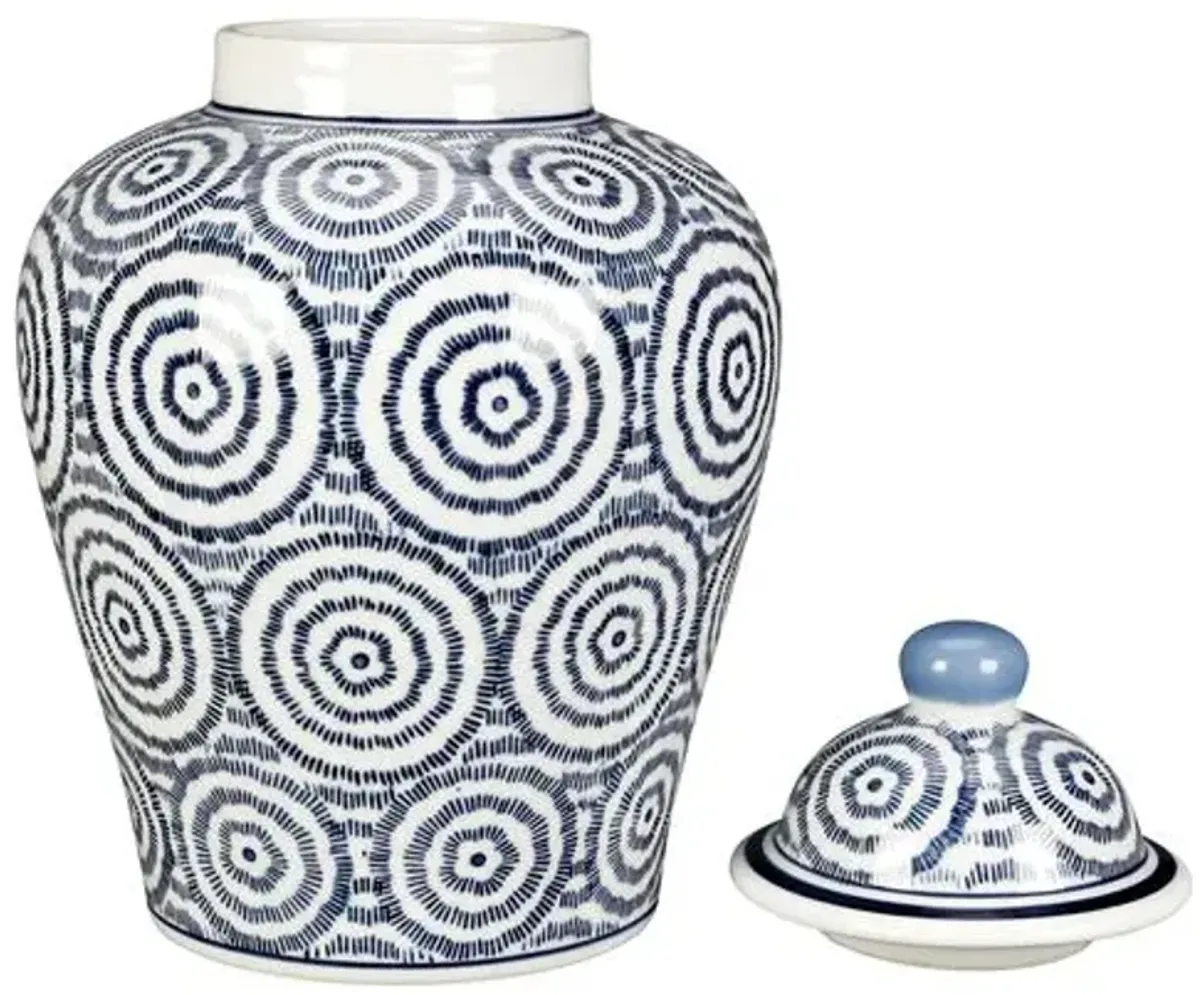 10" Blue & White Ginger Jar