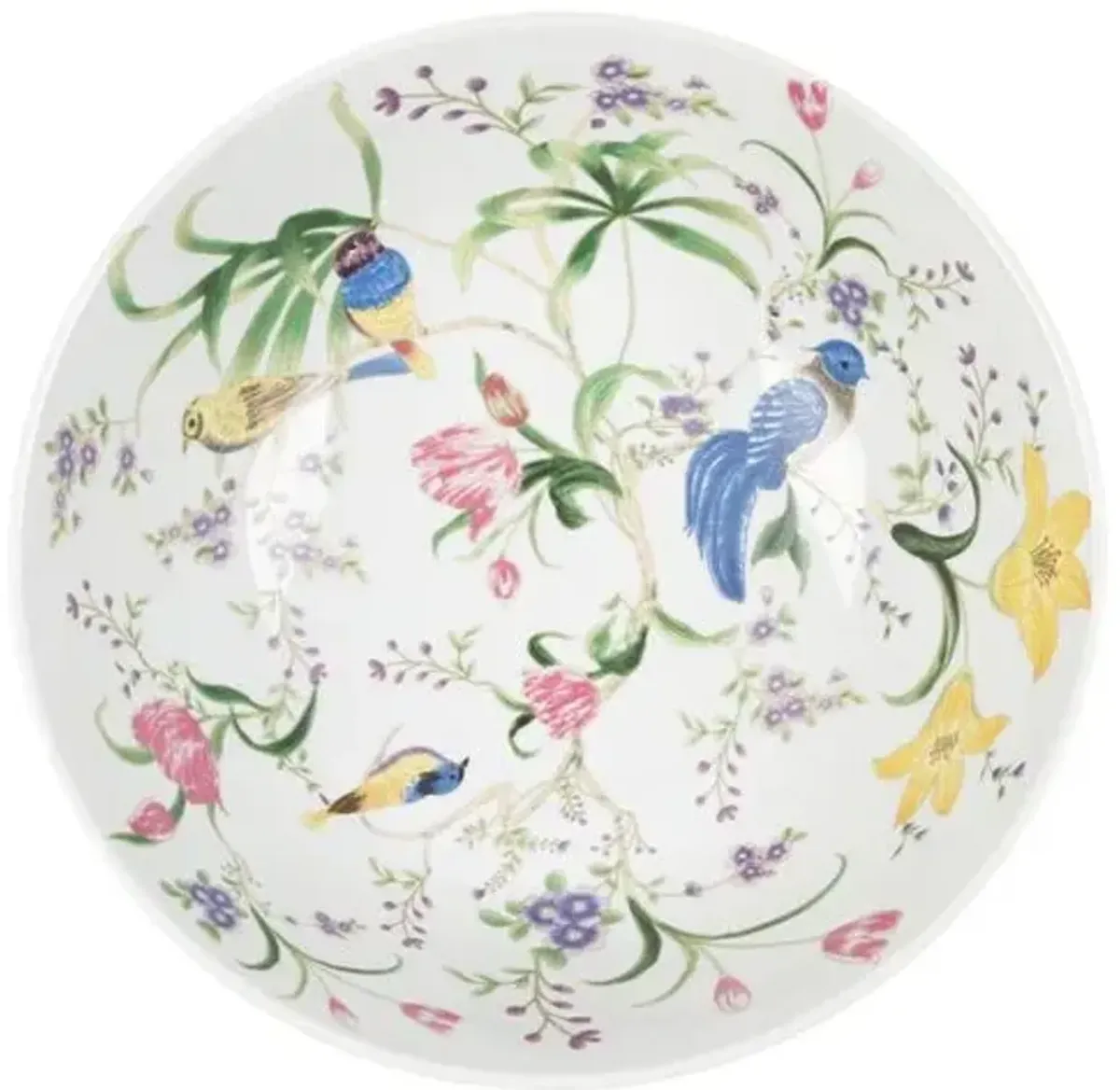 14" Birds & Flowers Bowl - Multi