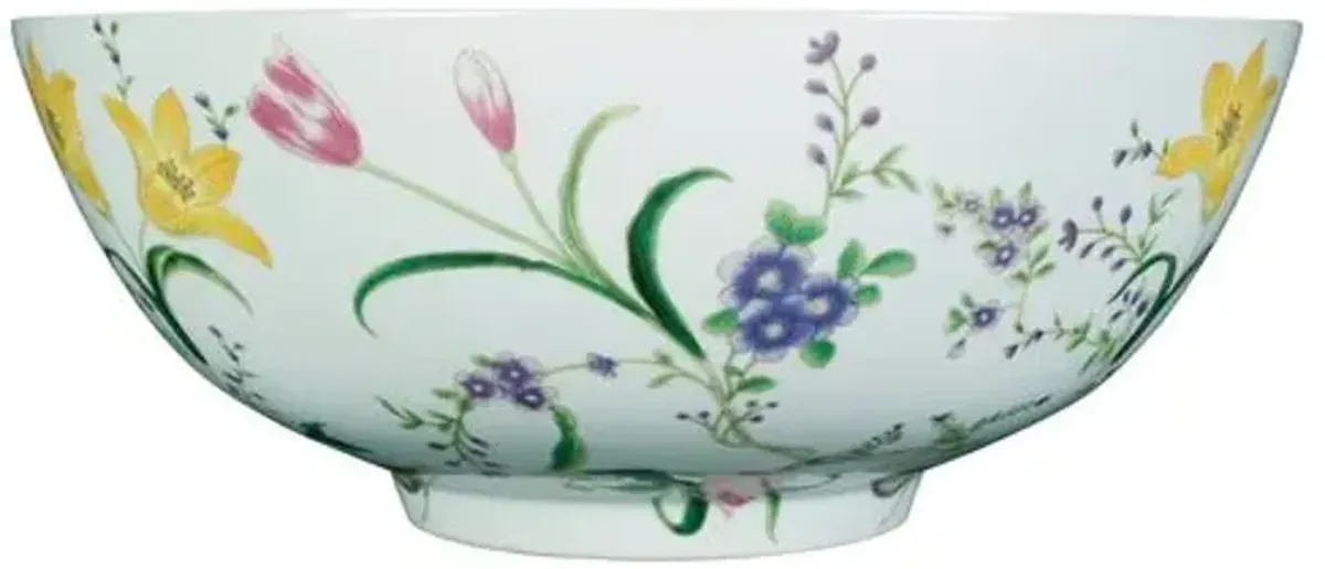 14" Birds & Flowers Bowl - Multi