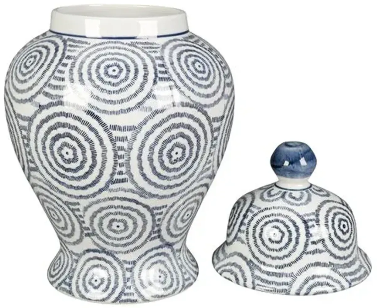 15" Blue & White Ginger Jar