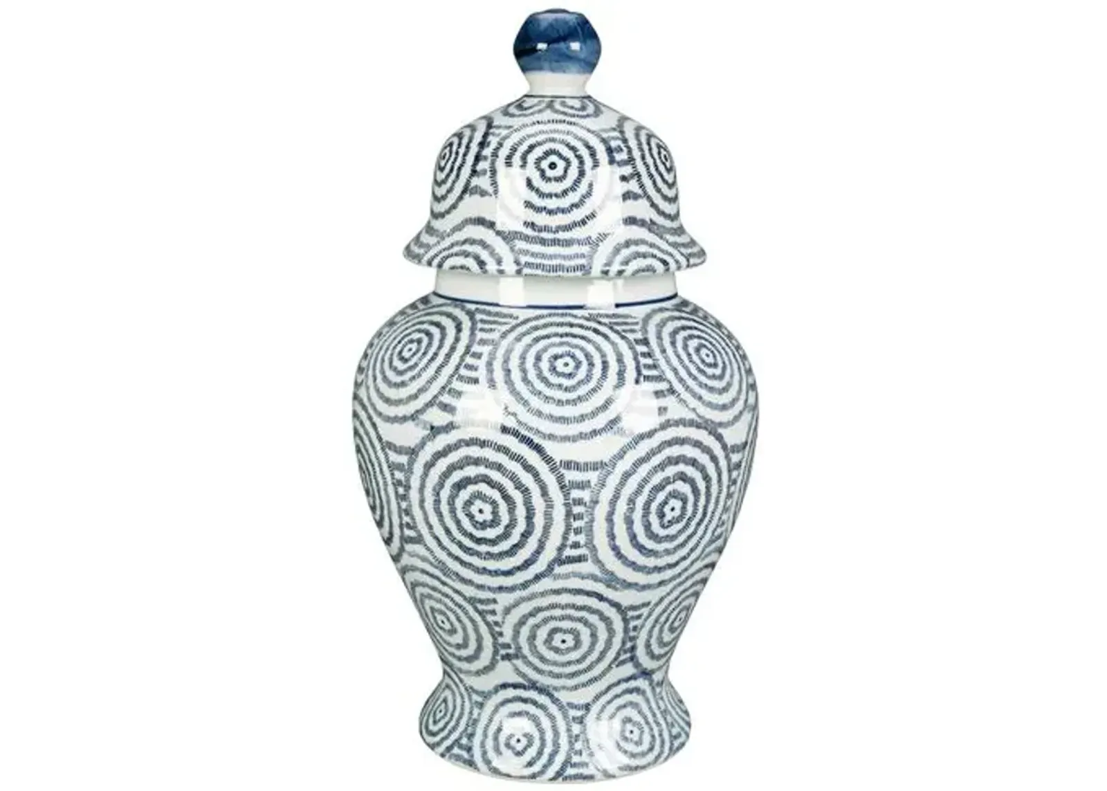 15" Blue & White Ginger Jar