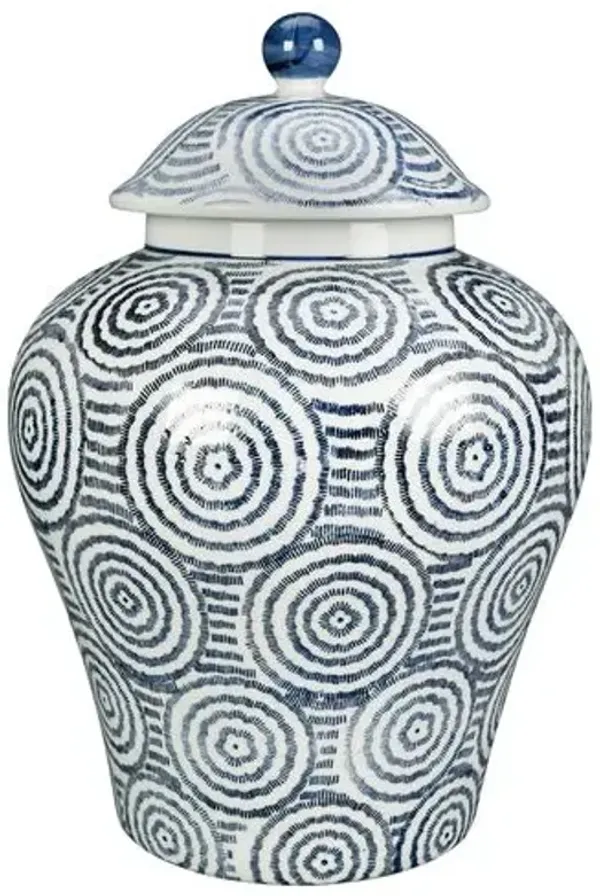 14" Blue & White Ginger Jar