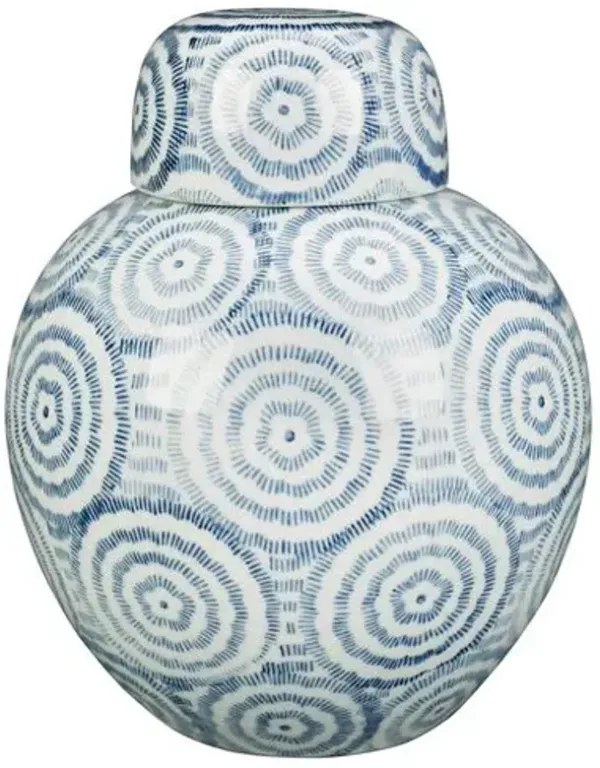 Blue & White Round Jar