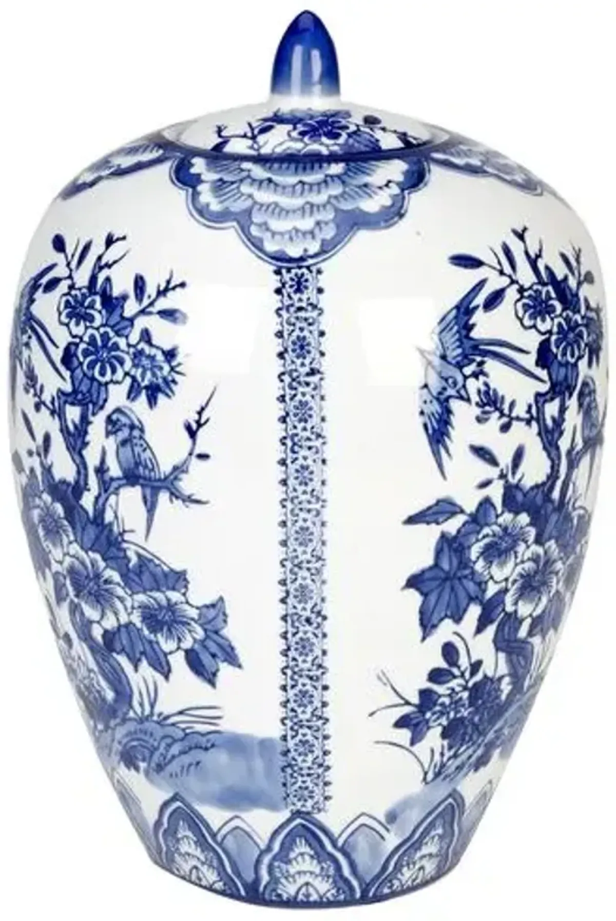 Blue & White Floral Jar