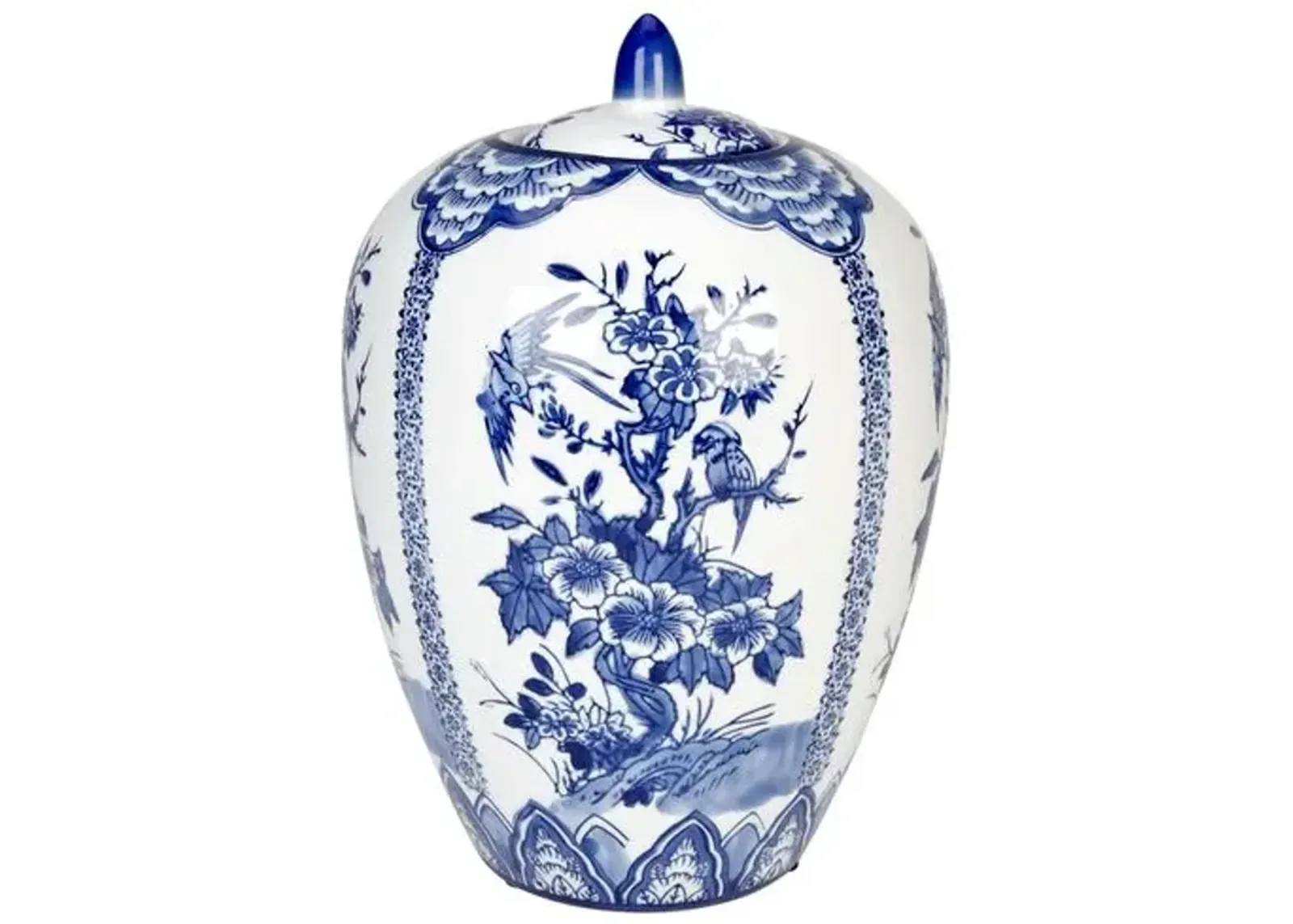 Blue & White Floral Jar