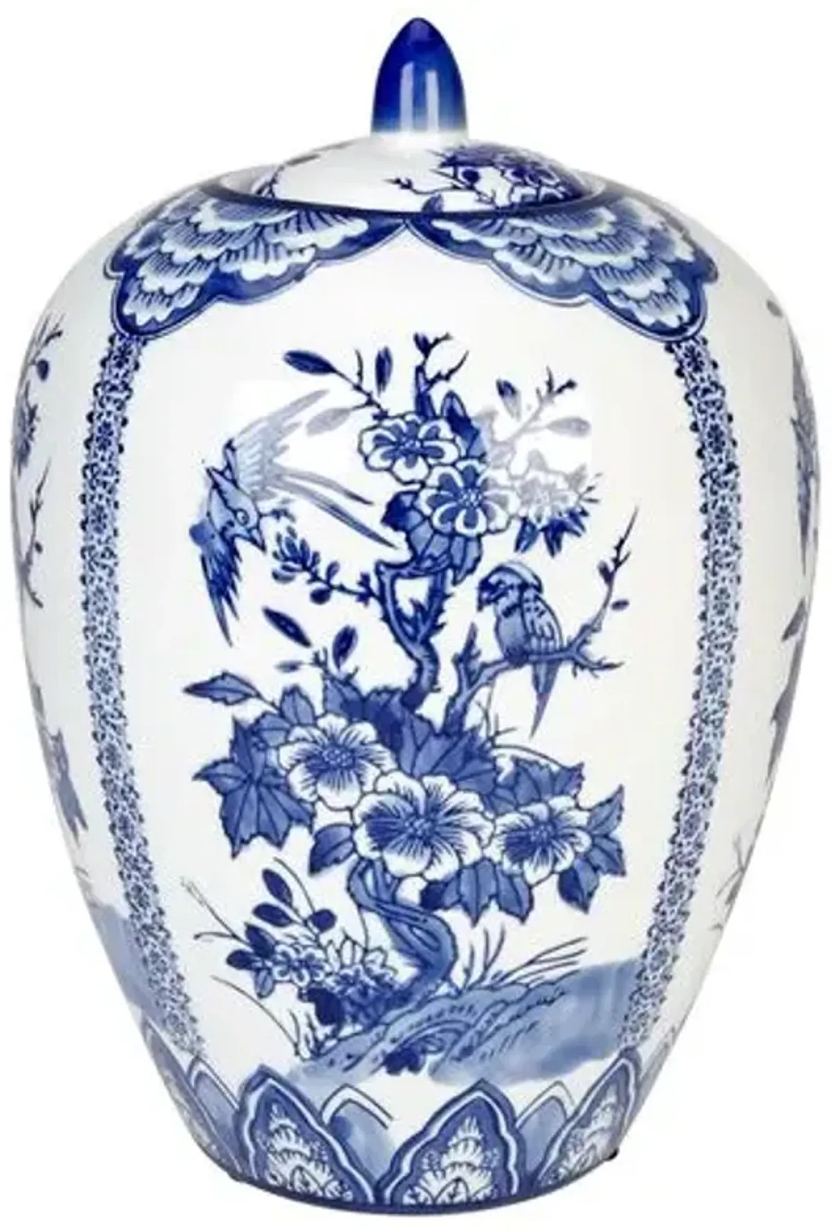 Blue & White Floral Jar