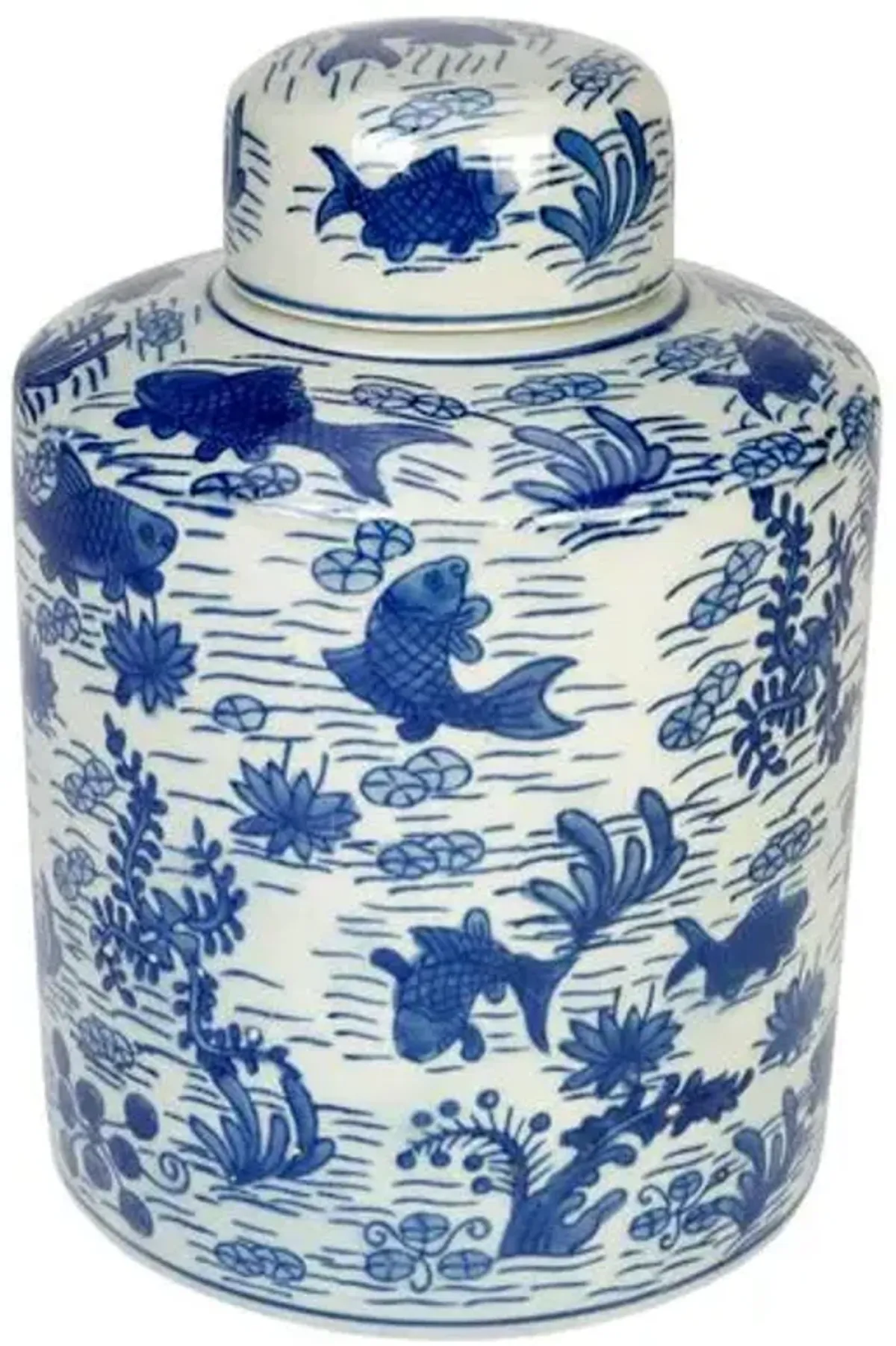 Koi Pond Jar - Blue