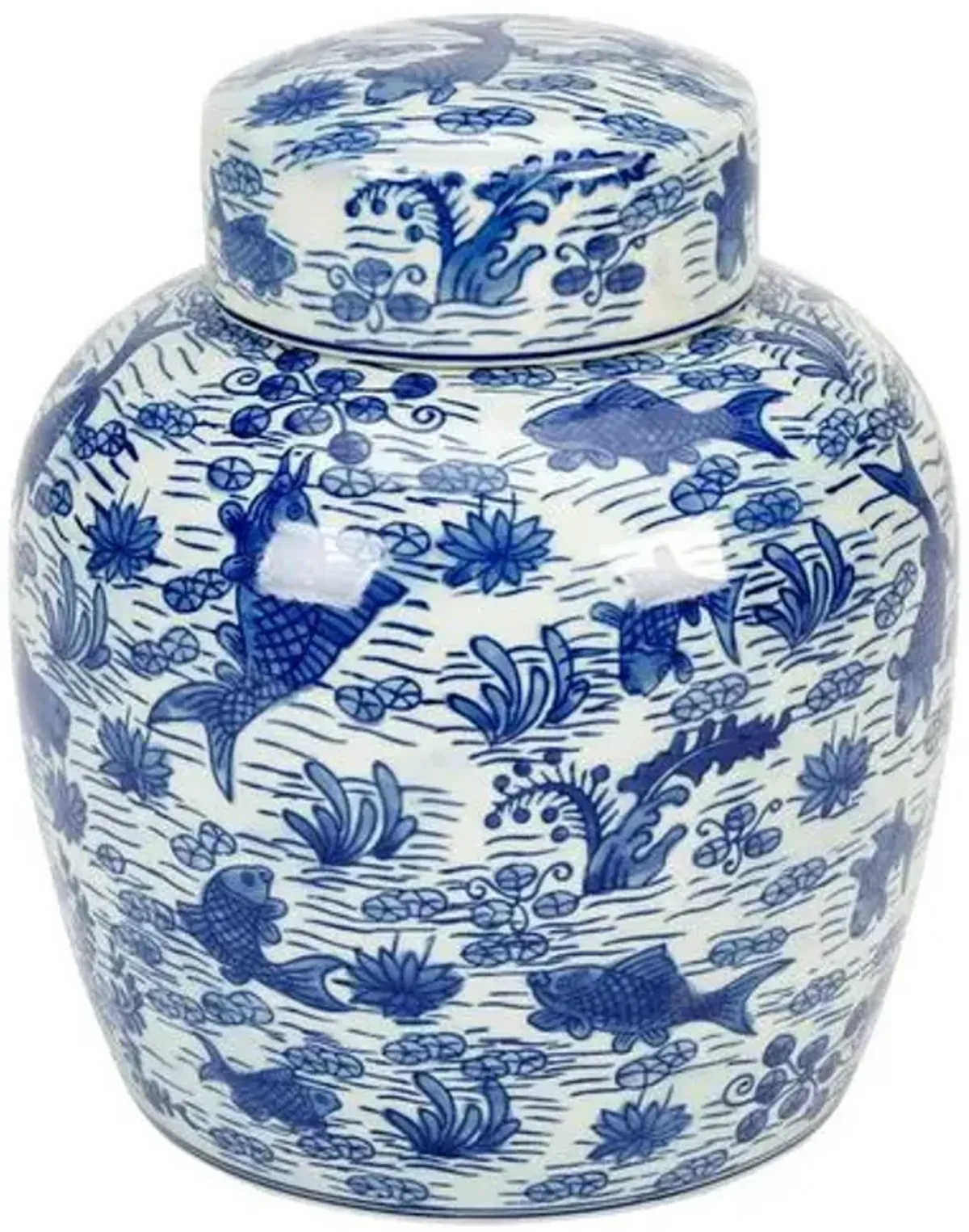 Koi Pond Jar with Lid - Blue