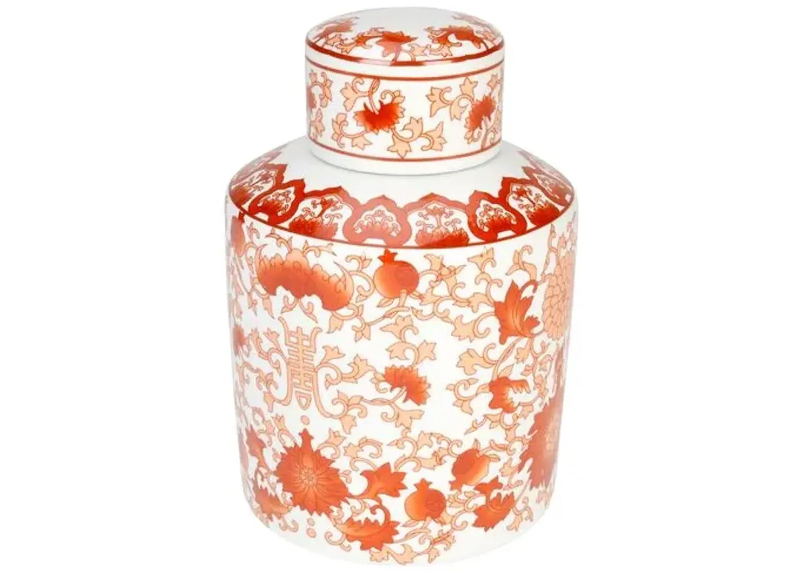 Red Floral Jar