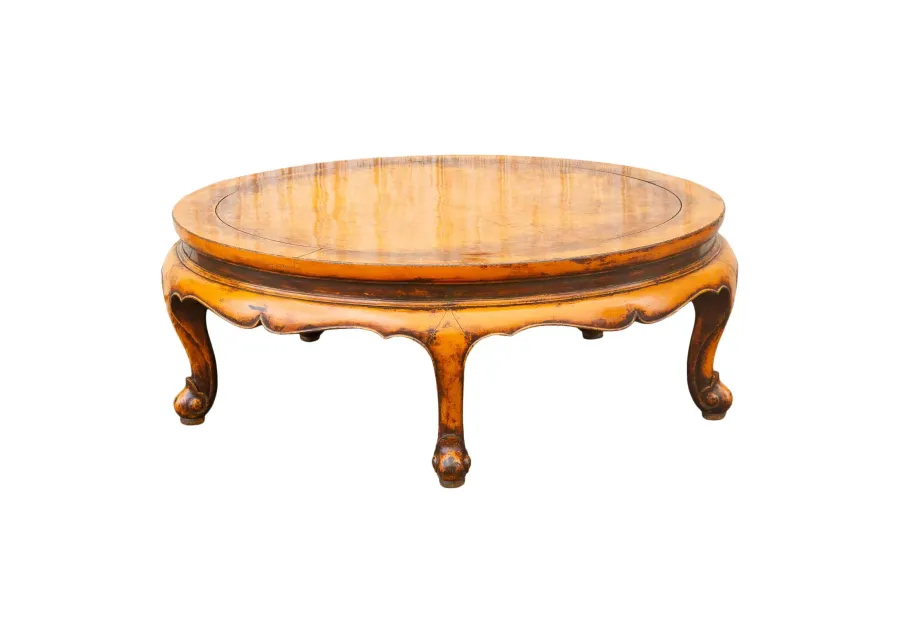 Antique Ming Style Round Coffee Table - de-cor - Brown