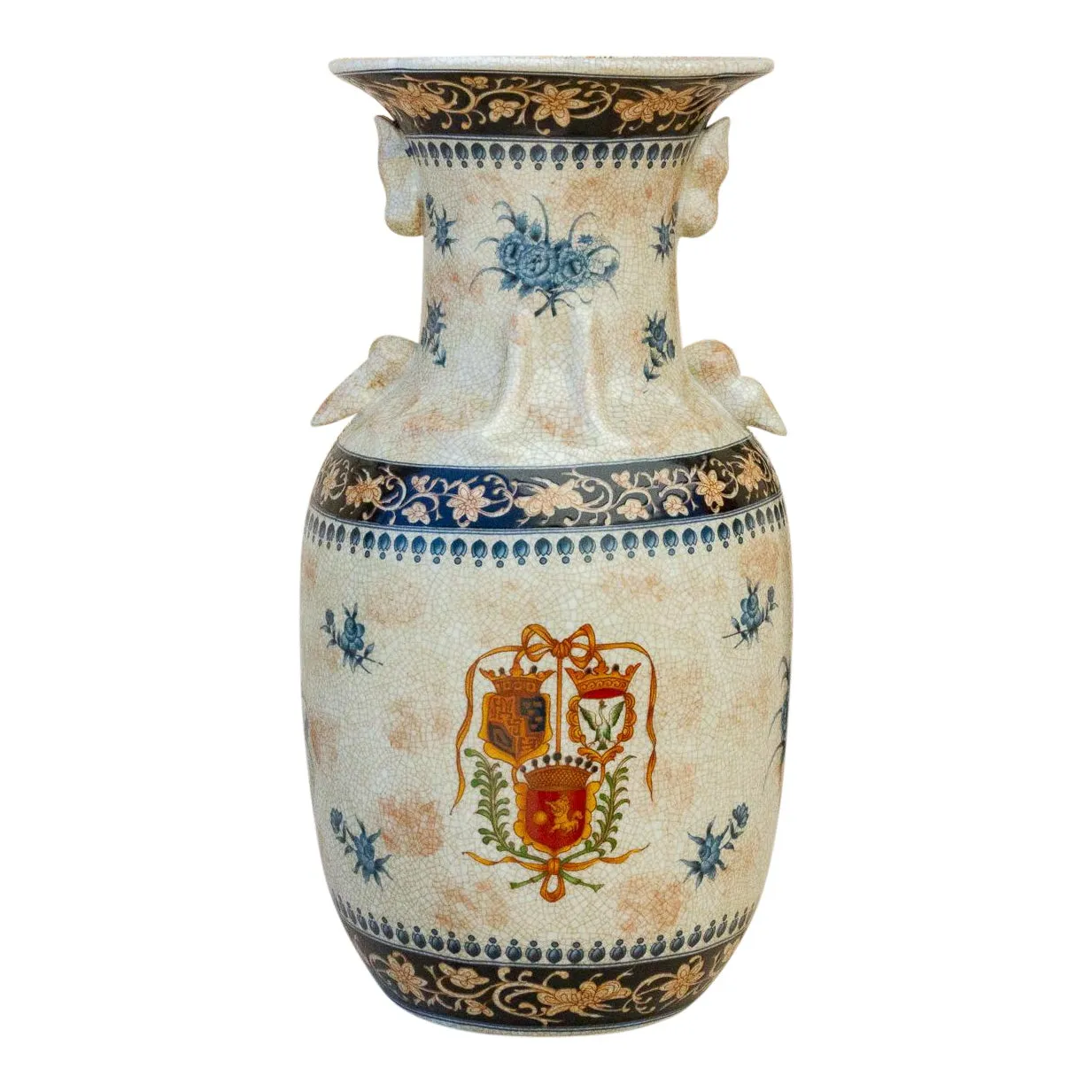 Elegant Chinese Export Painted Vase - de-cor - Brown