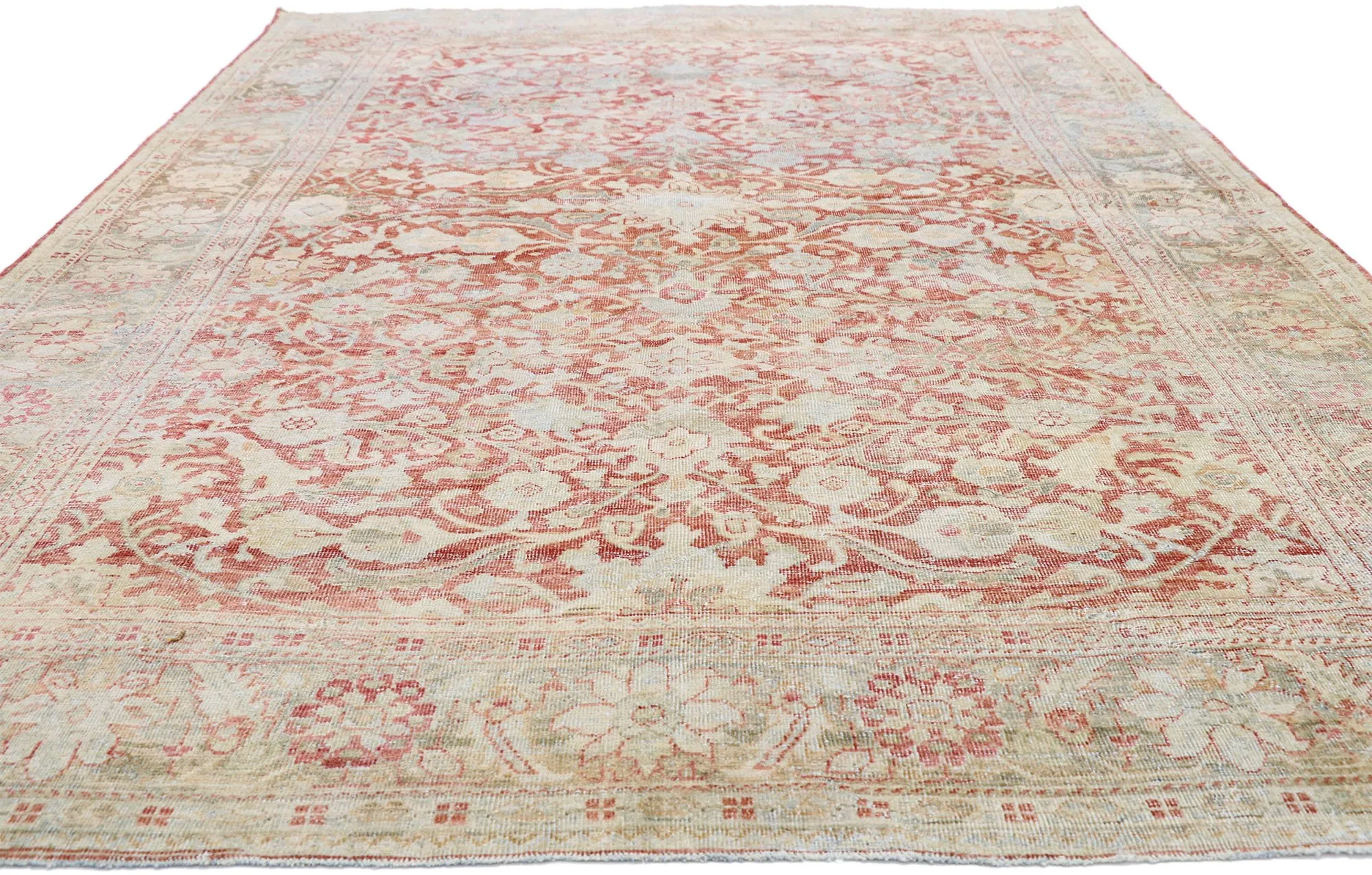 Antique Persian Mahal Rug - 7'x10'6" - Esmaili Rugs & Antiques - Red - Red