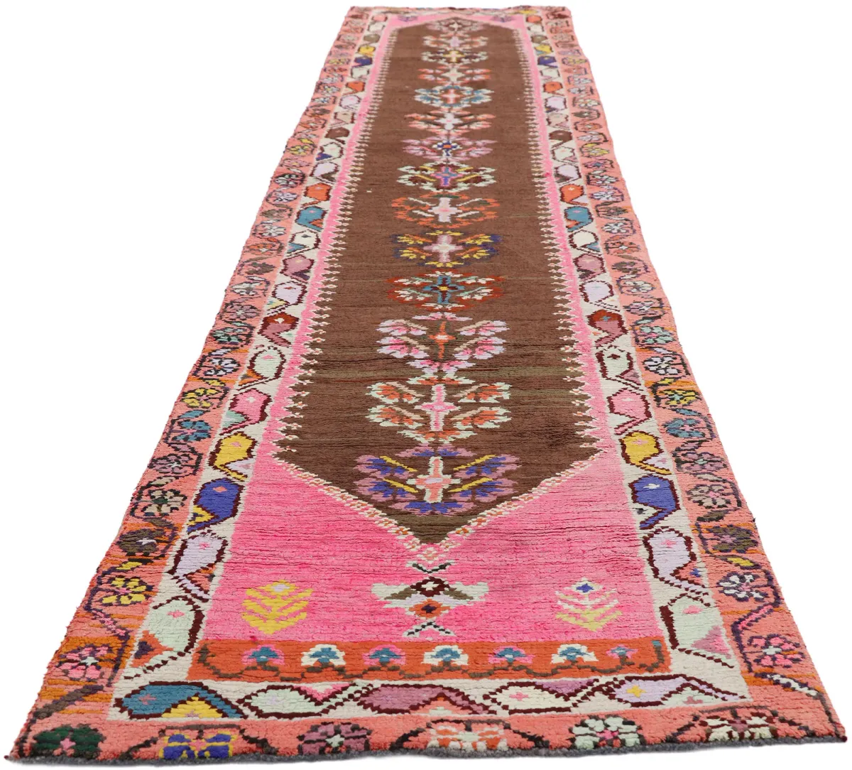 Turkish Oushak Runner - 2'5 x 11'4 - Esmaili Rugs & Antiques - Pink - Pink