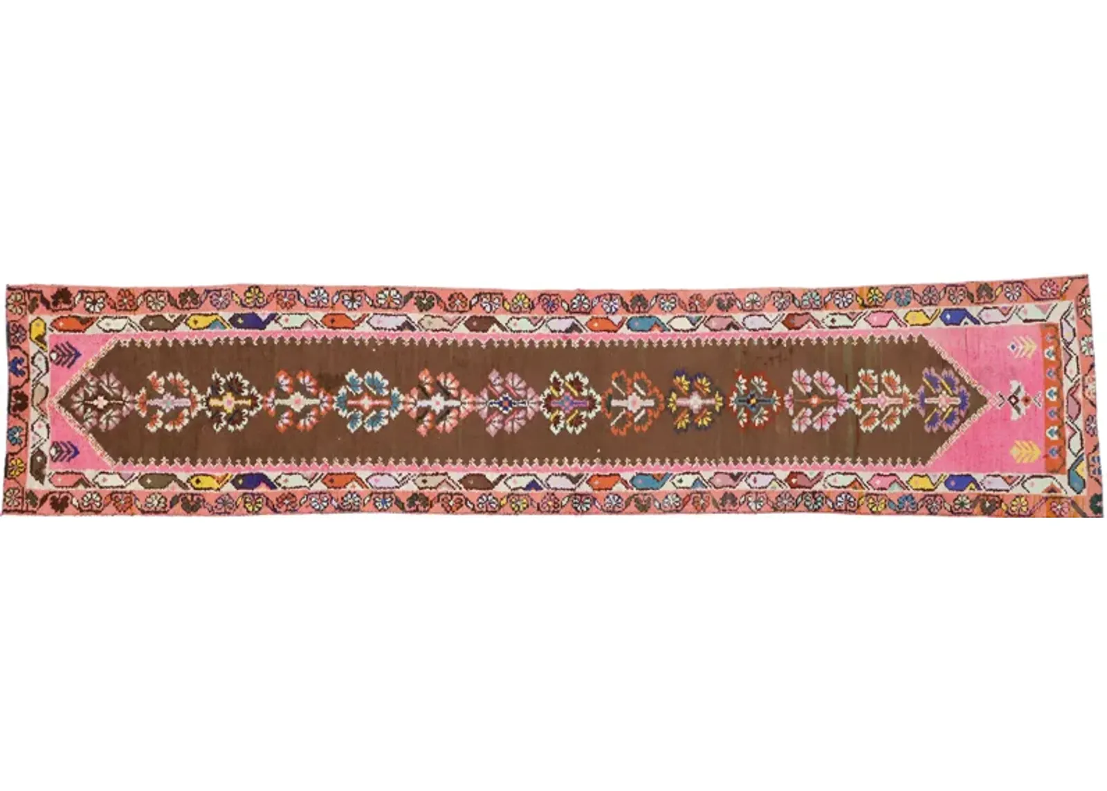 Turkish Oushak Runner - 2'5 x 11'4 - Esmaili Rugs & Antiques - Pink - Pink