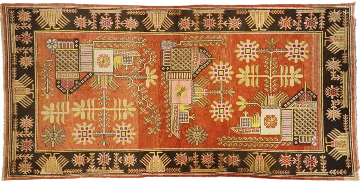 Antique Khotan Rug - 05'09 x 11'05 - Esmaili Rugs & Antiques - Red - Red