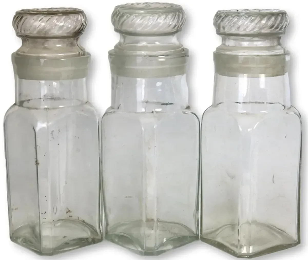 Antique French Apothecary Bottles - Set of 3 - New England Mercantile - Clear