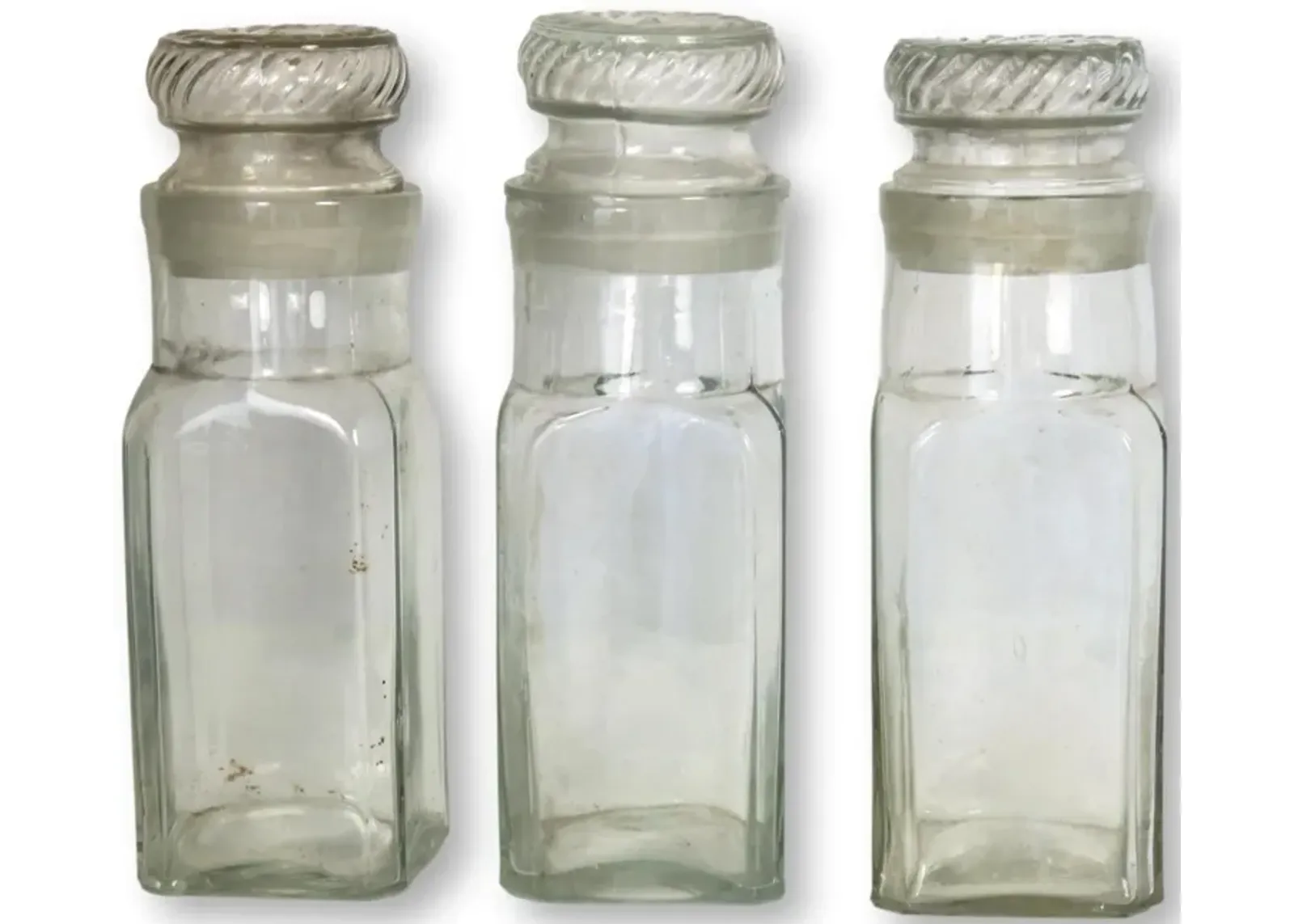 Antique French Apothecary Bottles - Set of 3 - New England Mercantile - Clear