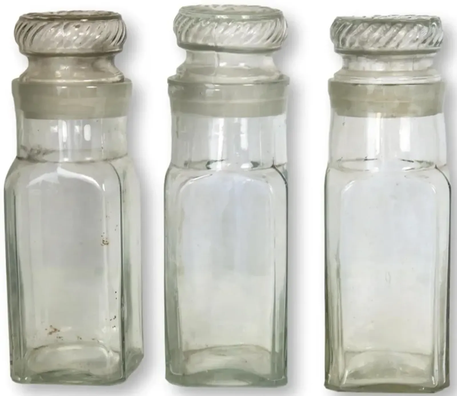 Antique French Apothecary Bottles - Set of 3 - New England Mercantile - Clear