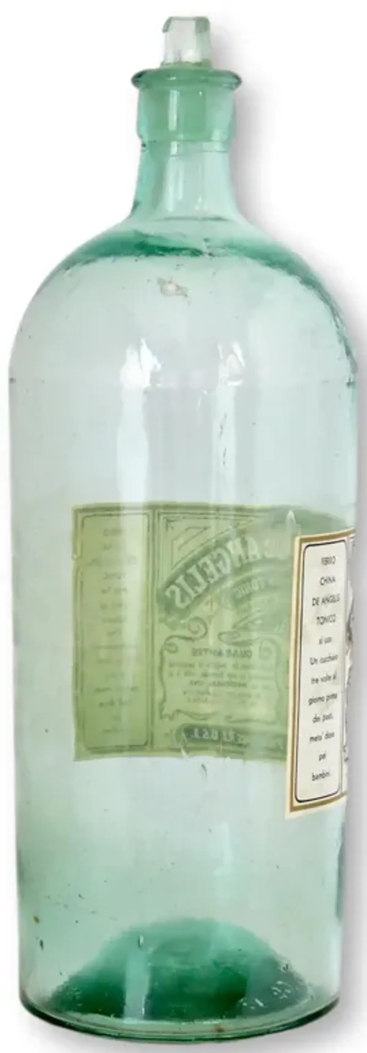 Large Antique Apothecary Bottle - New England Mercantile - Green