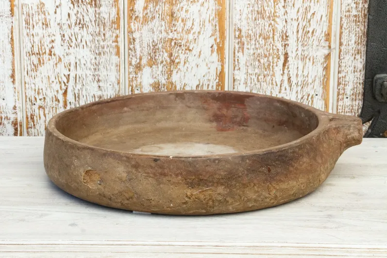 Tribal Indian Stone Kundi Bowl - de-cor - brown