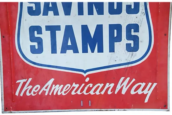 1950s The American Way Metal Sign - Red