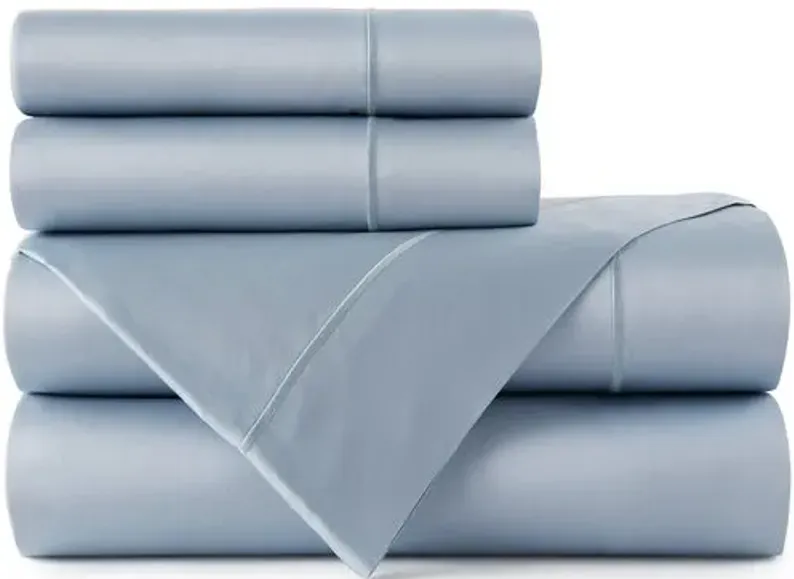 Soprano Sheet Set - Peacock Alley - Blue, 300 Thread Count, Egyptian Cotton Sateen, Soft and Luxurious