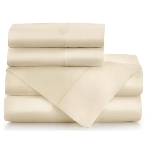 Soprano Sheet Set - Peacock Alley - Beige, 300 Thread Count, Egyptian Cotton Sateen, Soft and Luxurious