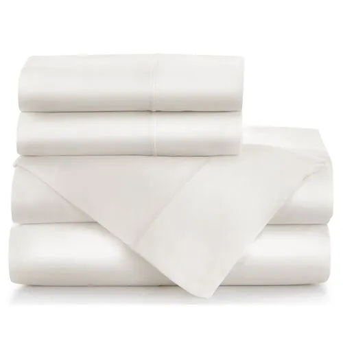 Soprano Sheet Set - Peacock Alley - White, 300 Thread Count, Egyptian Cotton Sateen, Soft and Luxurious