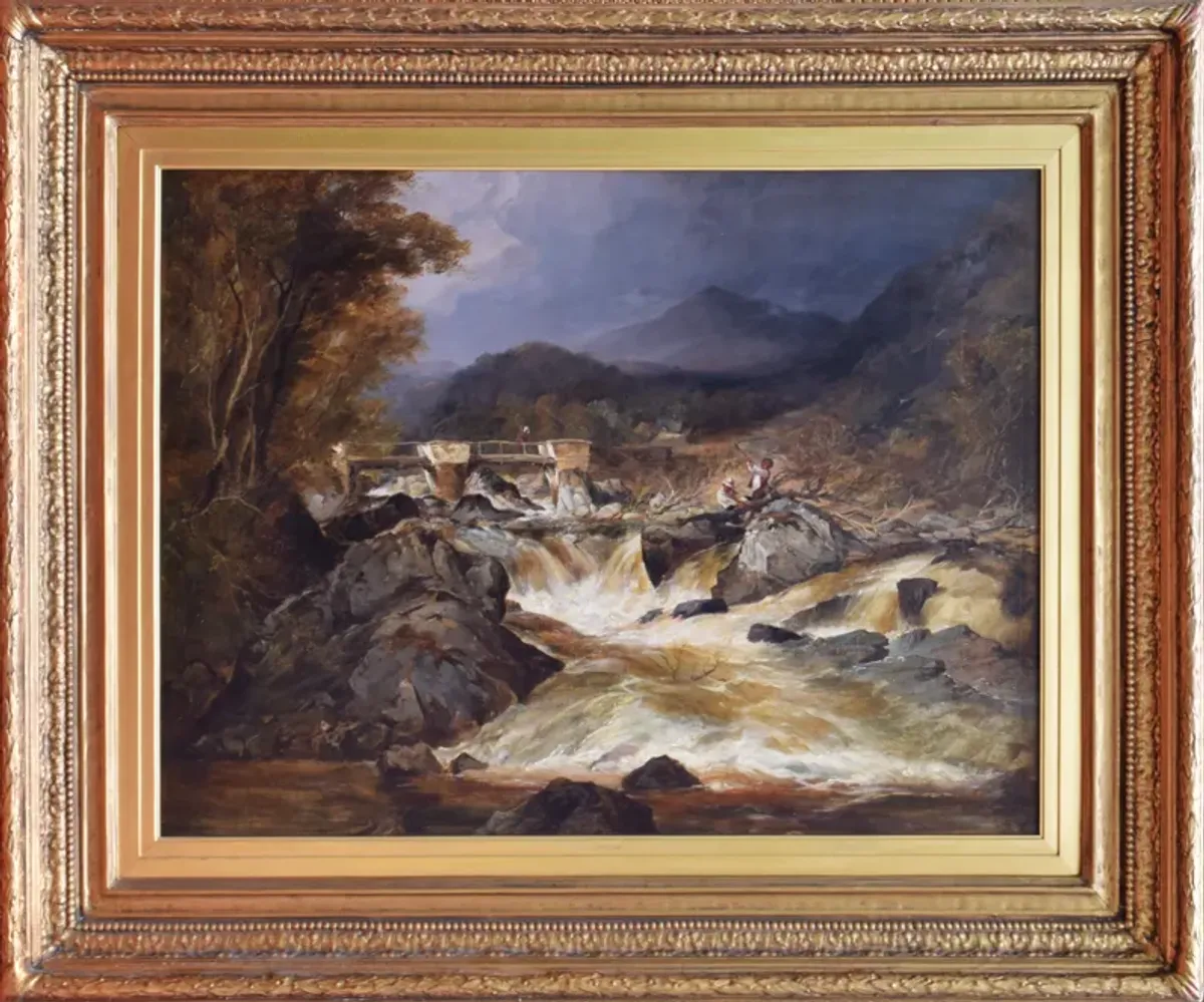 Large Landscape by William Muller 19thC - Antiquarian Art Company - Beige