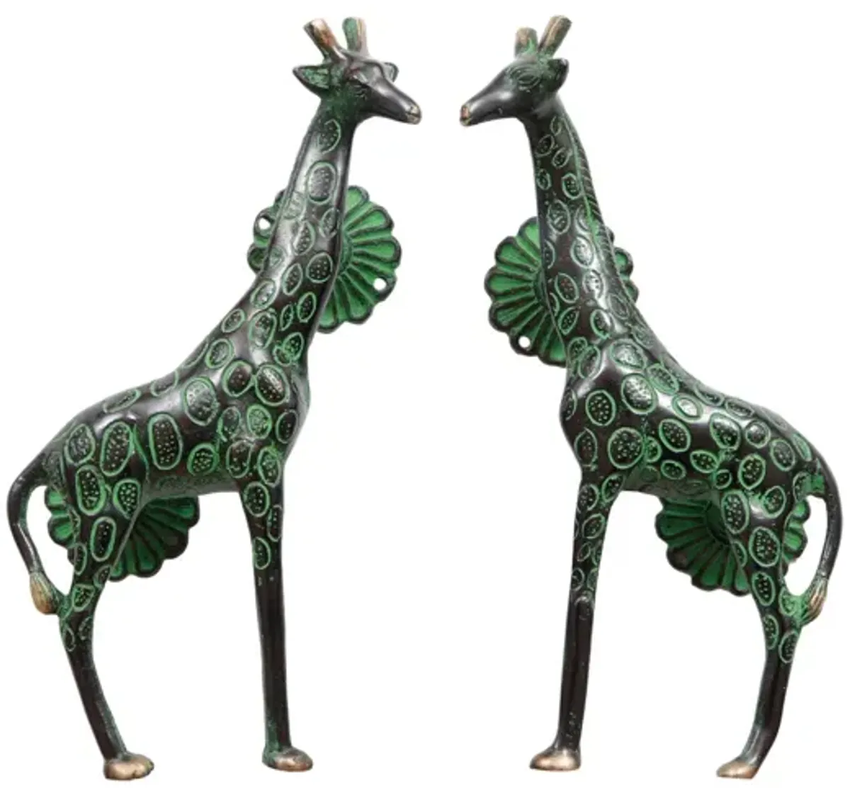 Green Brass Giraffe Door Handles - a Pair - Interesting Things