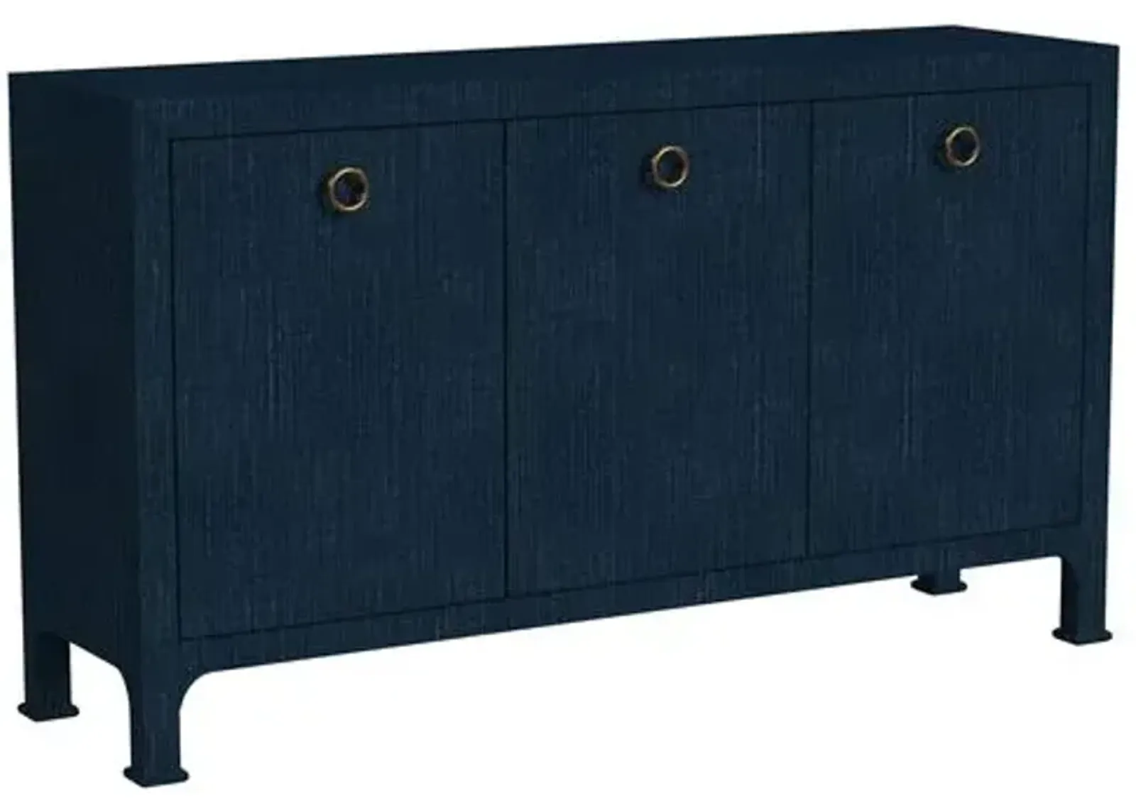 Kos Raffia 3-Door Sideboard - Blue