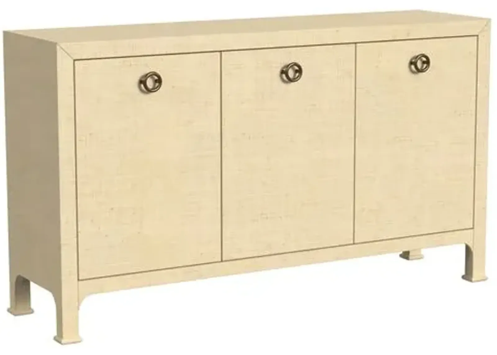 Kos Raffia 3-Door Sideboard - Beige