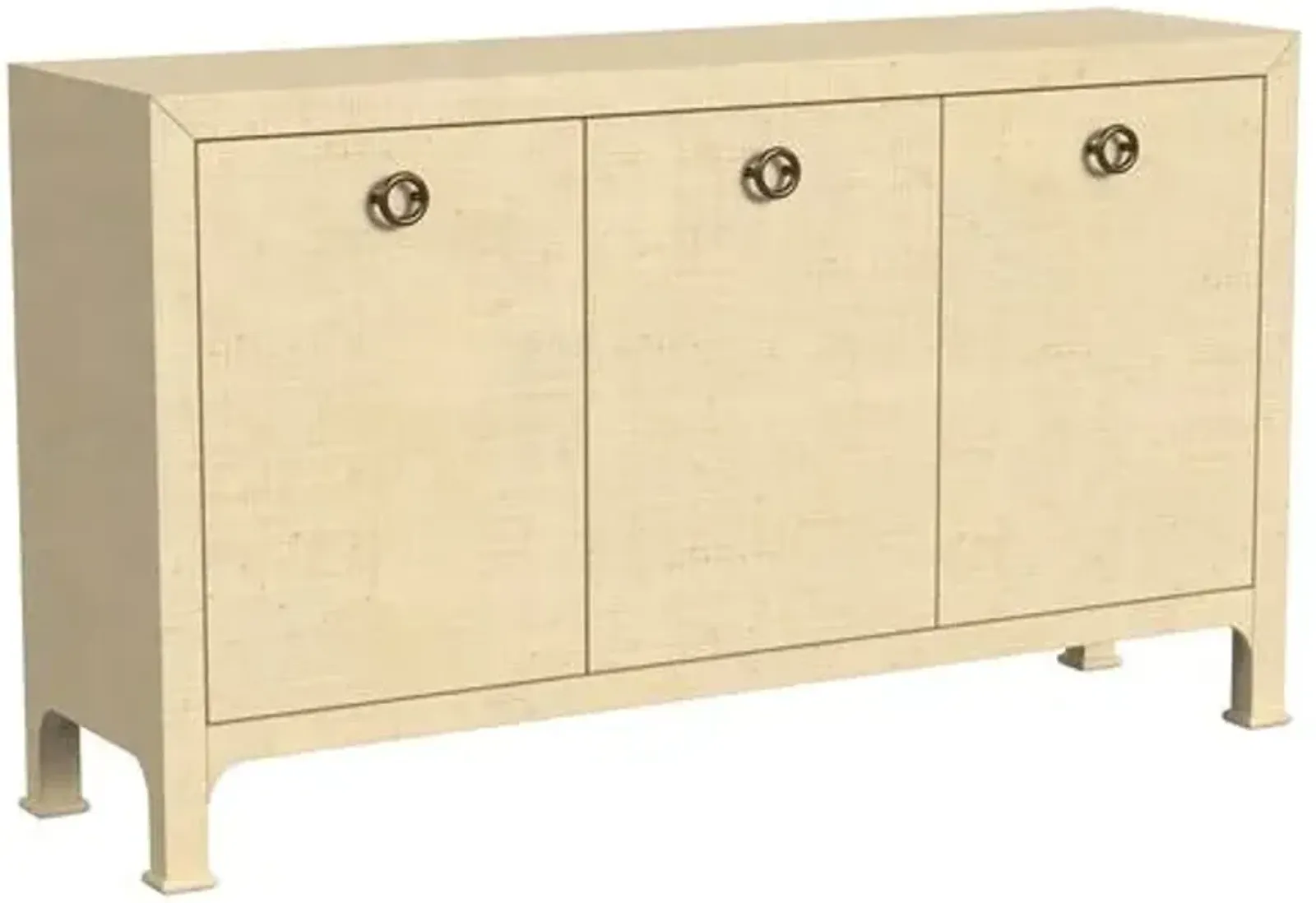 Kos Raffia 3-Door Sideboard - Beige