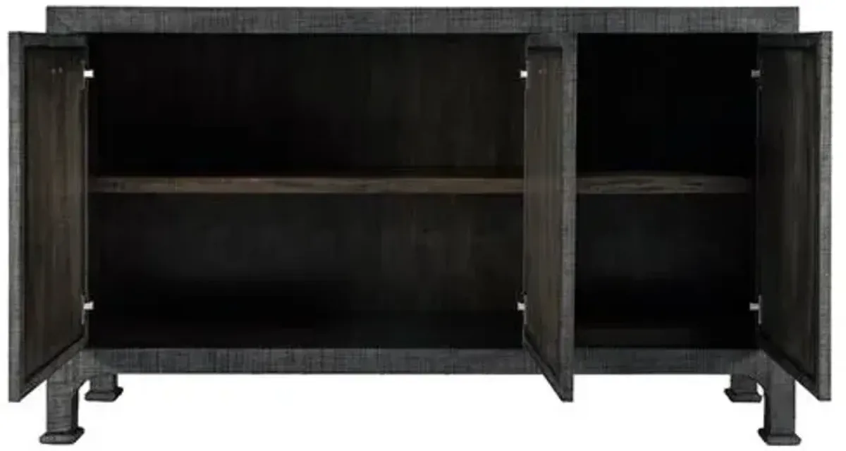 Kos Raffia 3-Door Sideboard - Gray