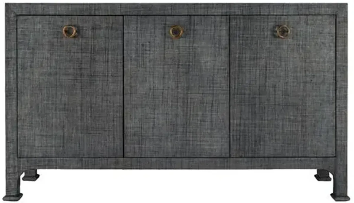 Kos Raffia 3-Door Sideboard - Gray