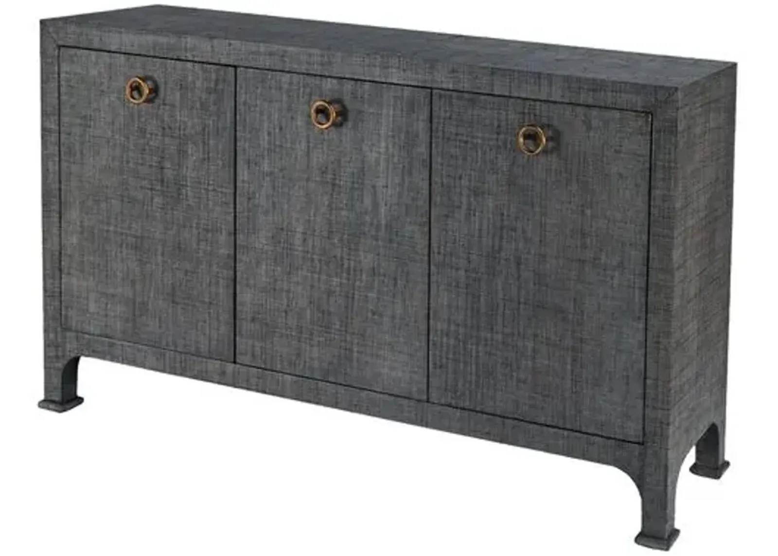 Kos Raffia 3-Door Sideboard - Gray