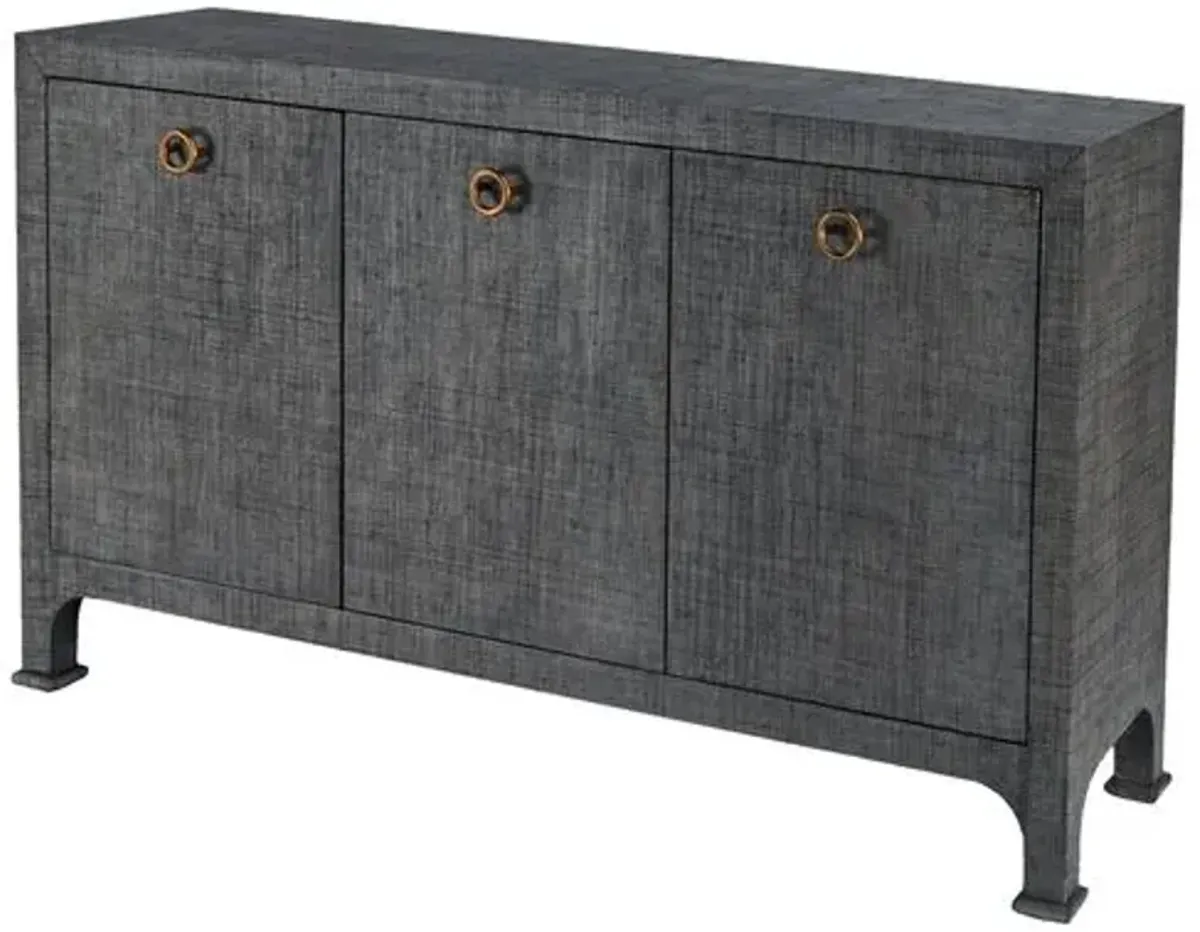 Kos Raffia 3-Door Sideboard - Gray