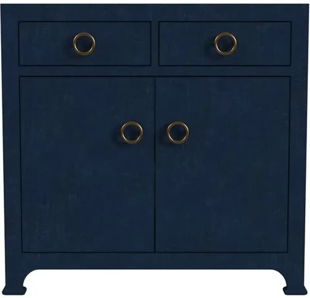 Kos Raffia 2-Door Cabinet - Blue