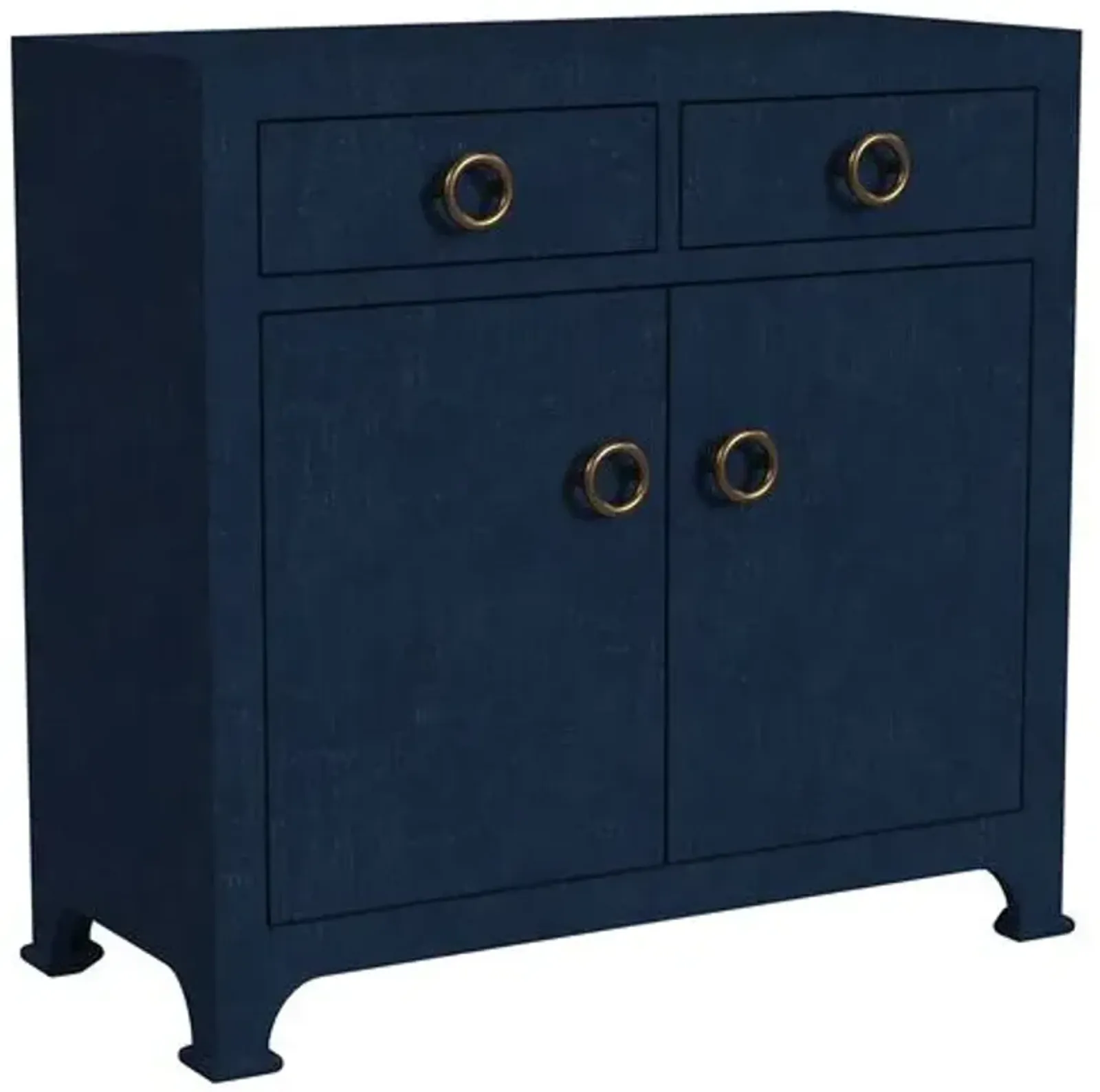 Kos Raffia 2-Door Cabinet - Blue