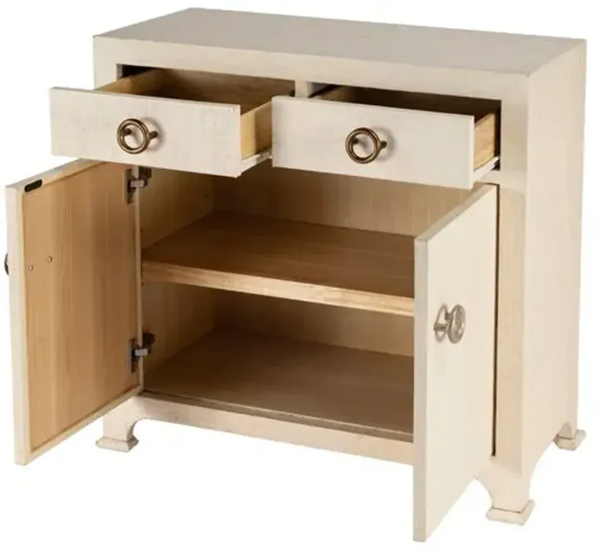 Kos Raffia 2-Door Cabinet - Beige