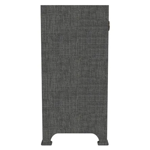 Kos Raffia 2-Door Cabinet - Charcoal - Gray