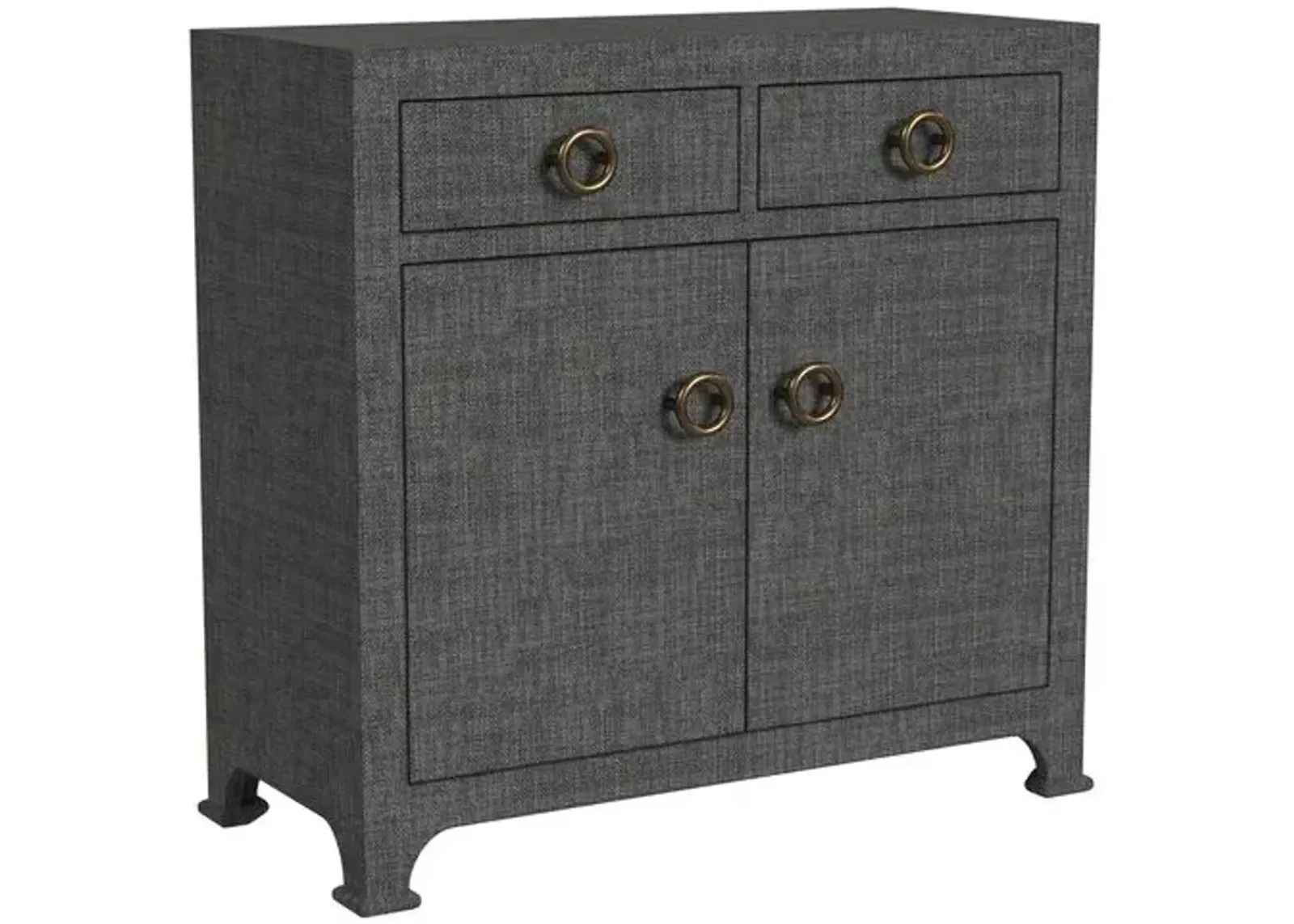 Kos Raffia 2-Door Cabinet - Gray