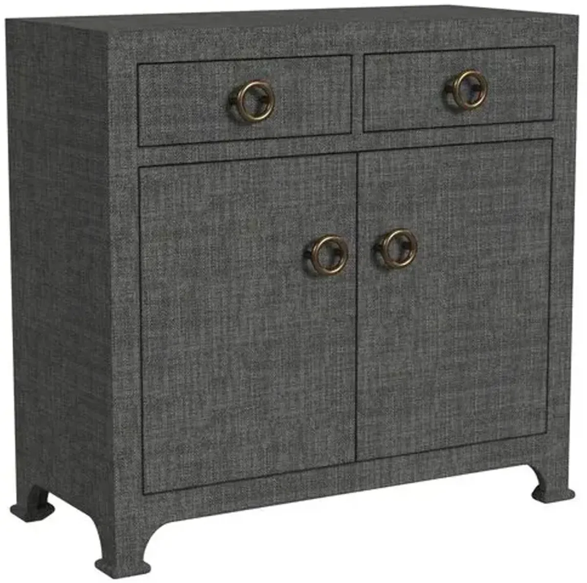 Kos Raffia 2-Door Cabinet - Gray