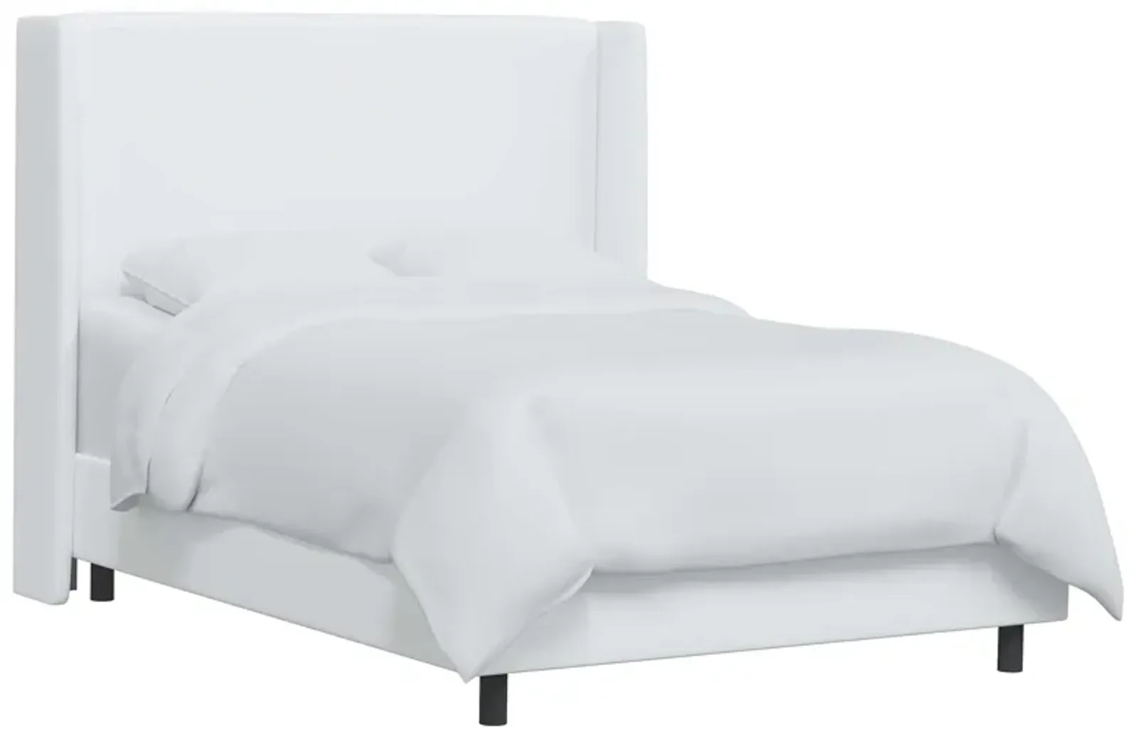 Kelly Wingback Bed - Handcrafted - White